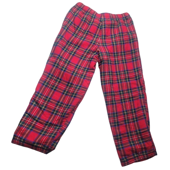 Lands End Men's Large Sherpa Fleece Lined Flannel Pajama Pant Tartan Plaid - Picture 7 of 8